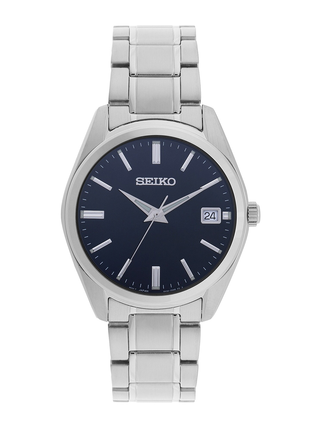 

SEIKO Men Dial & Silver Toned Stainless Steel Bracelet Style Straps Analogue Watch SAMASUR309P1, Blue