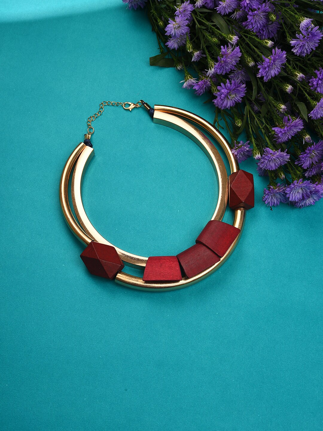 

SOHI Gold-Toned & Red Gold-Plated Necklace