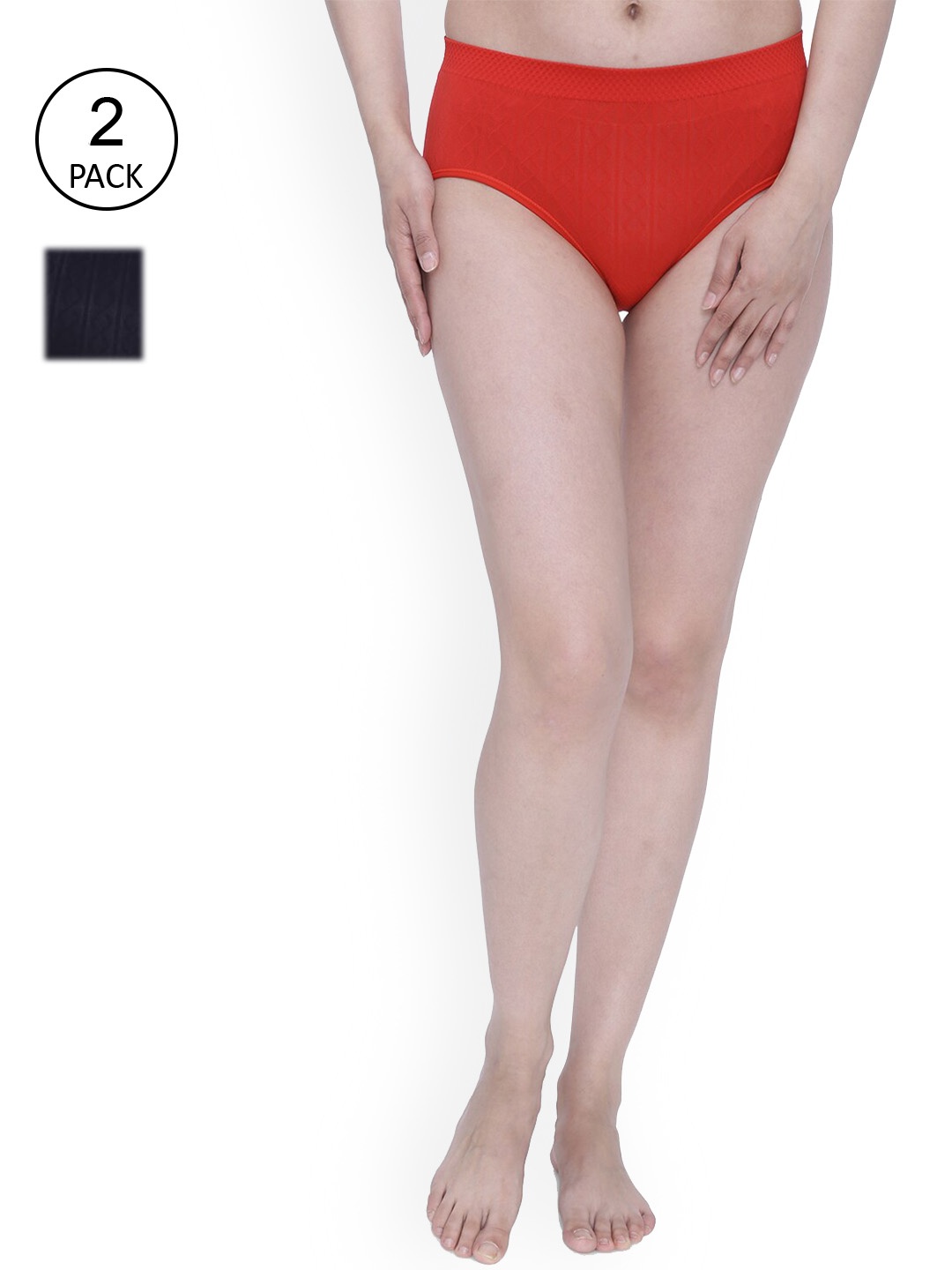 

Anoma Women Pack Of 2 Solid Pure Cotton Hipster Briefs, Red