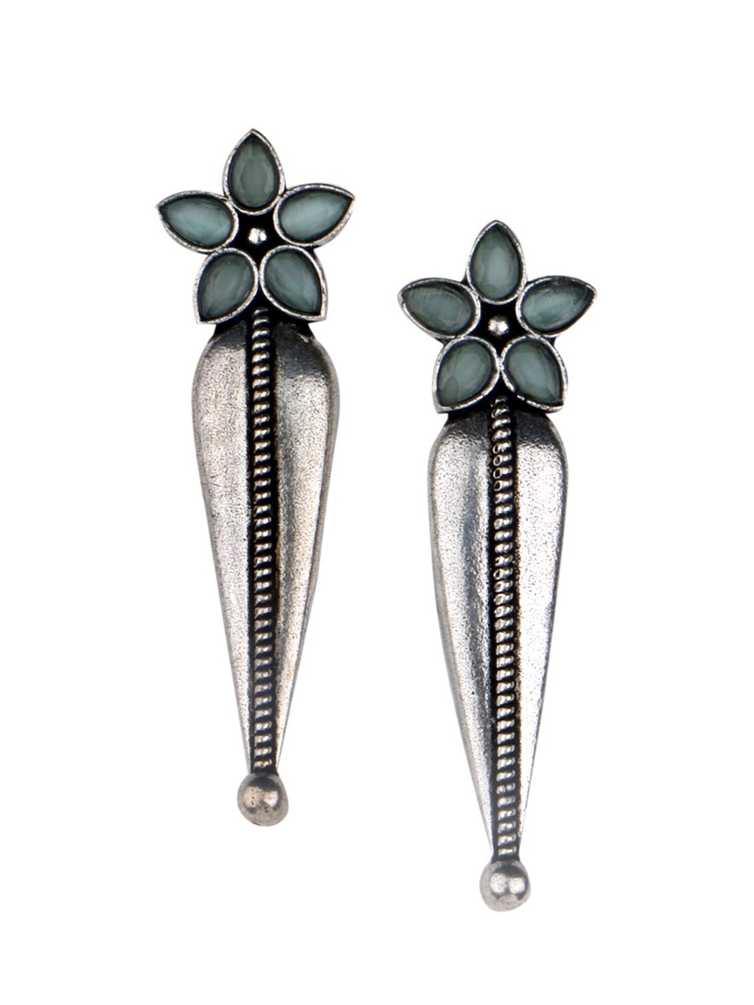 

VENI Silver-Toned Contemporary Studs Earrings