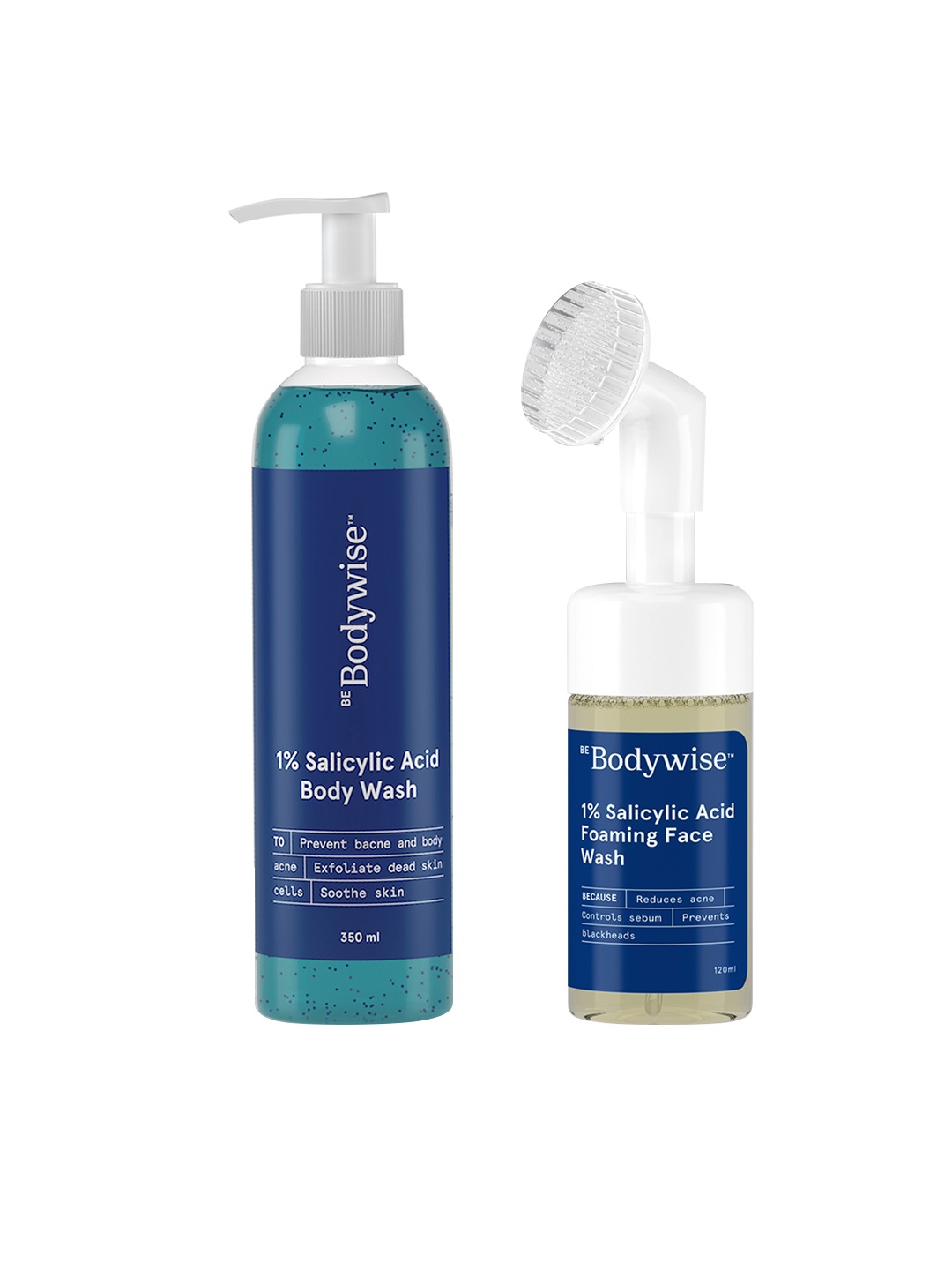 

Be Bodywise Set of Salicylic Acid Face Wash 120ml & Body Wash 350ml, Blue