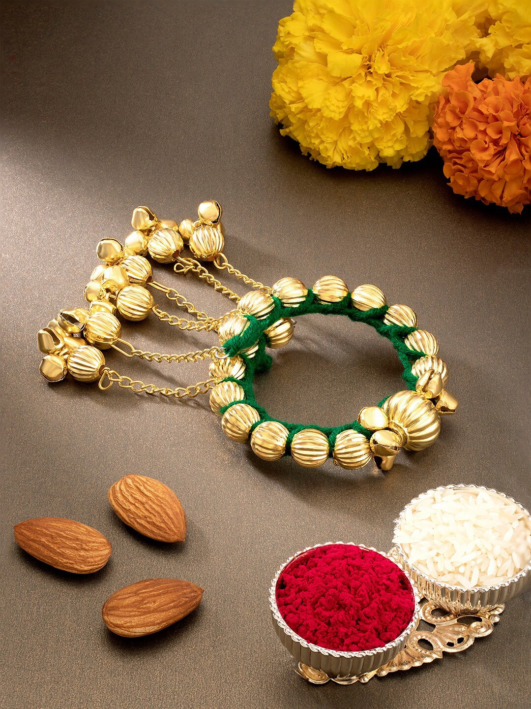 

Peora Green Ghungru Dangling Rakhi