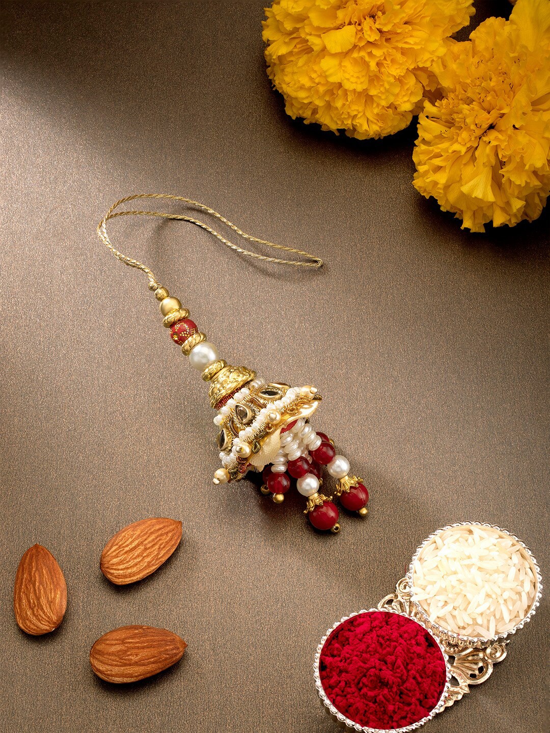 

Peora Red Beaded Lumba Rakhi