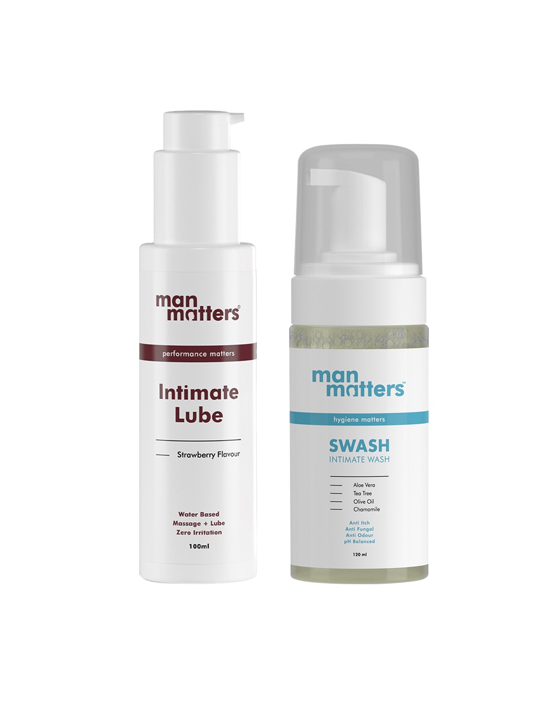 

Man Matters Set of Intimate Lube 100ml & SWASH Intimate Wash 120ml, White