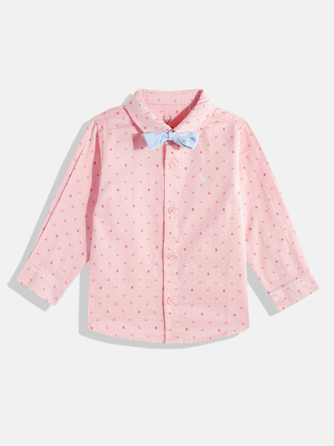 

Allen Solly Junior Boys Micro Checks Opaque Printed Pure Cotton Casual Shirt With A Bow, Pink