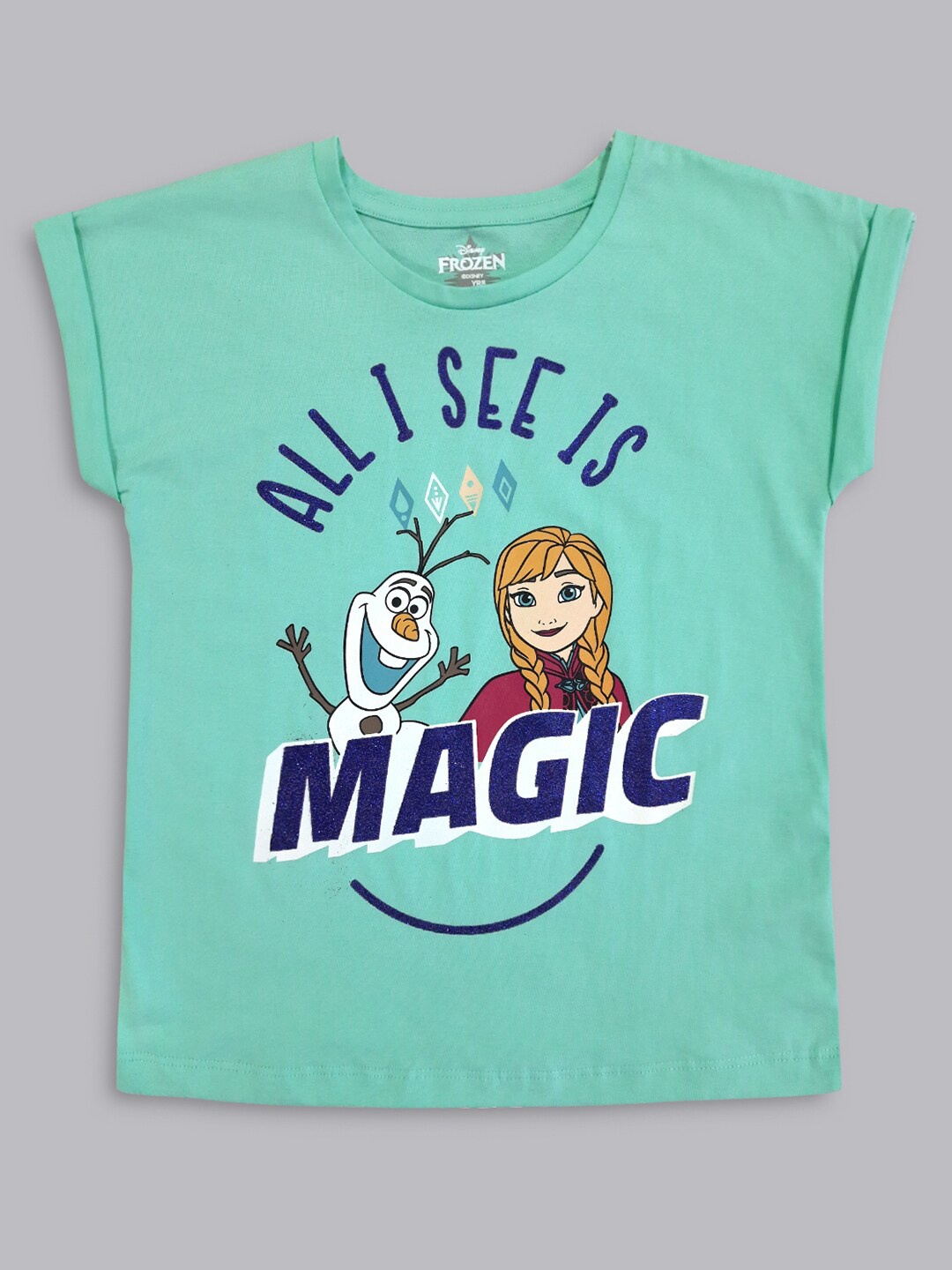

Kids Ville Girls Frozen Printed T-shirt, Blue