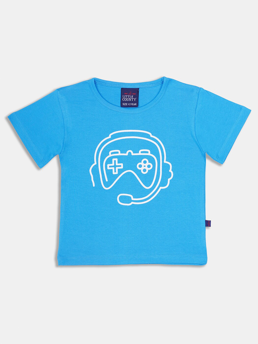 

Little County Boys Blue Printed Applique T-shirt