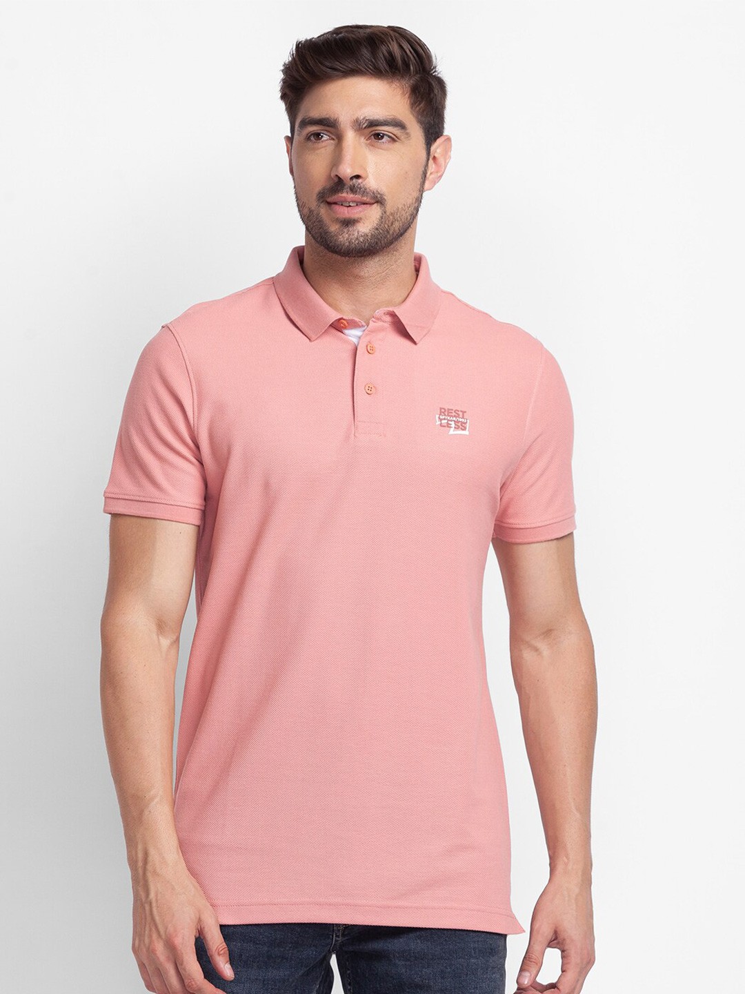 

SPYKAR Men Pink Polo Collar Slim Fit T-shirt