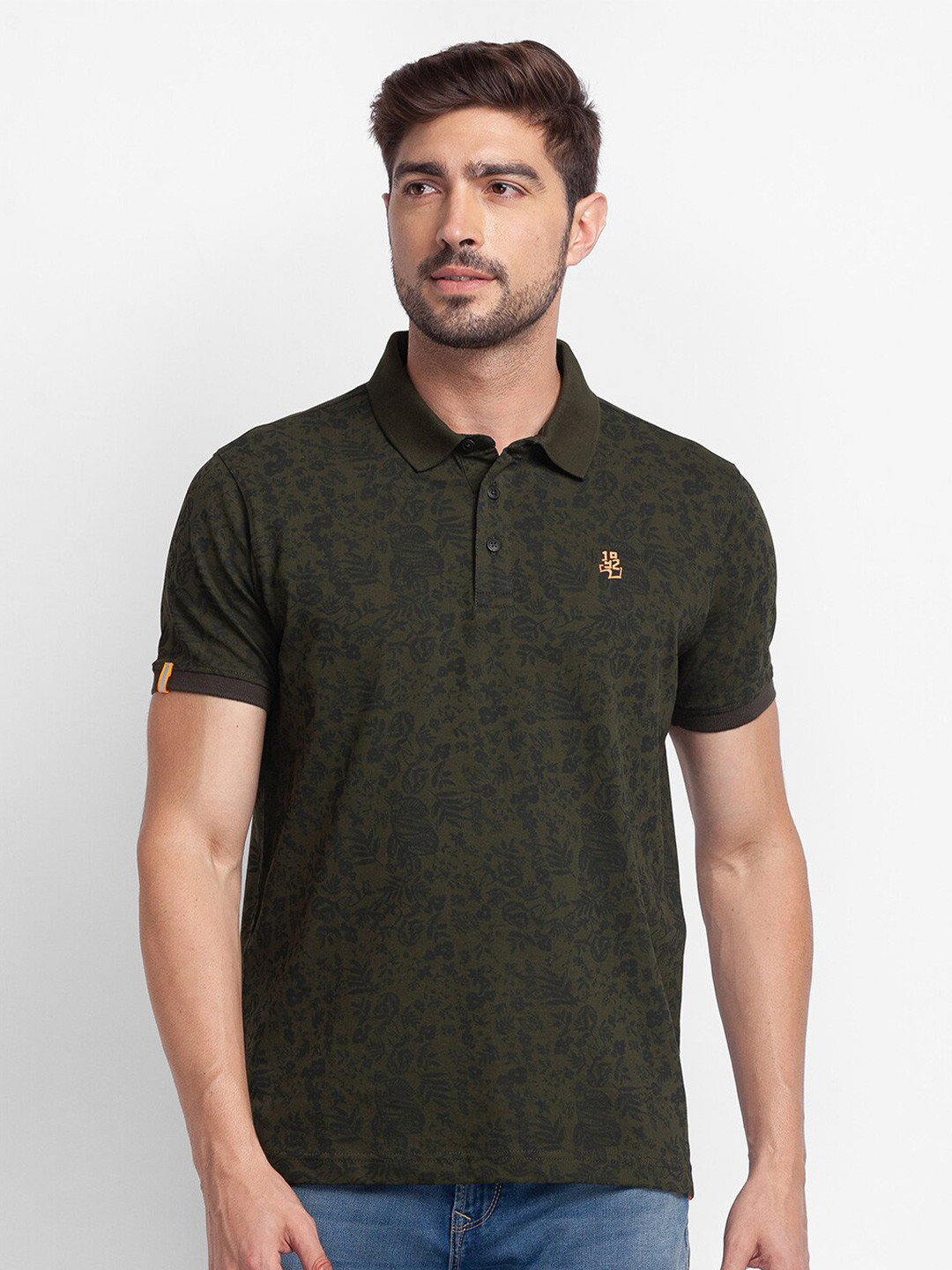 

SPYKAR Men Green Polo Collar Slim Fit T-shirt