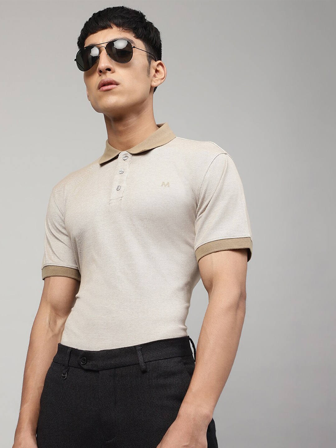 

Matinique Men Brown Polo Collar T-shirt