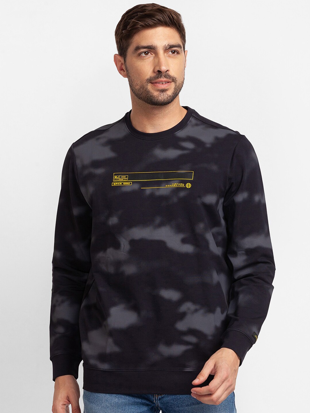 

SPYKAR Men Blue Printed Sweatshirt