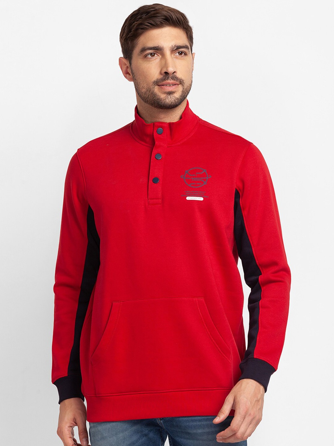 

SPYKAR Men Red Sweatshirt