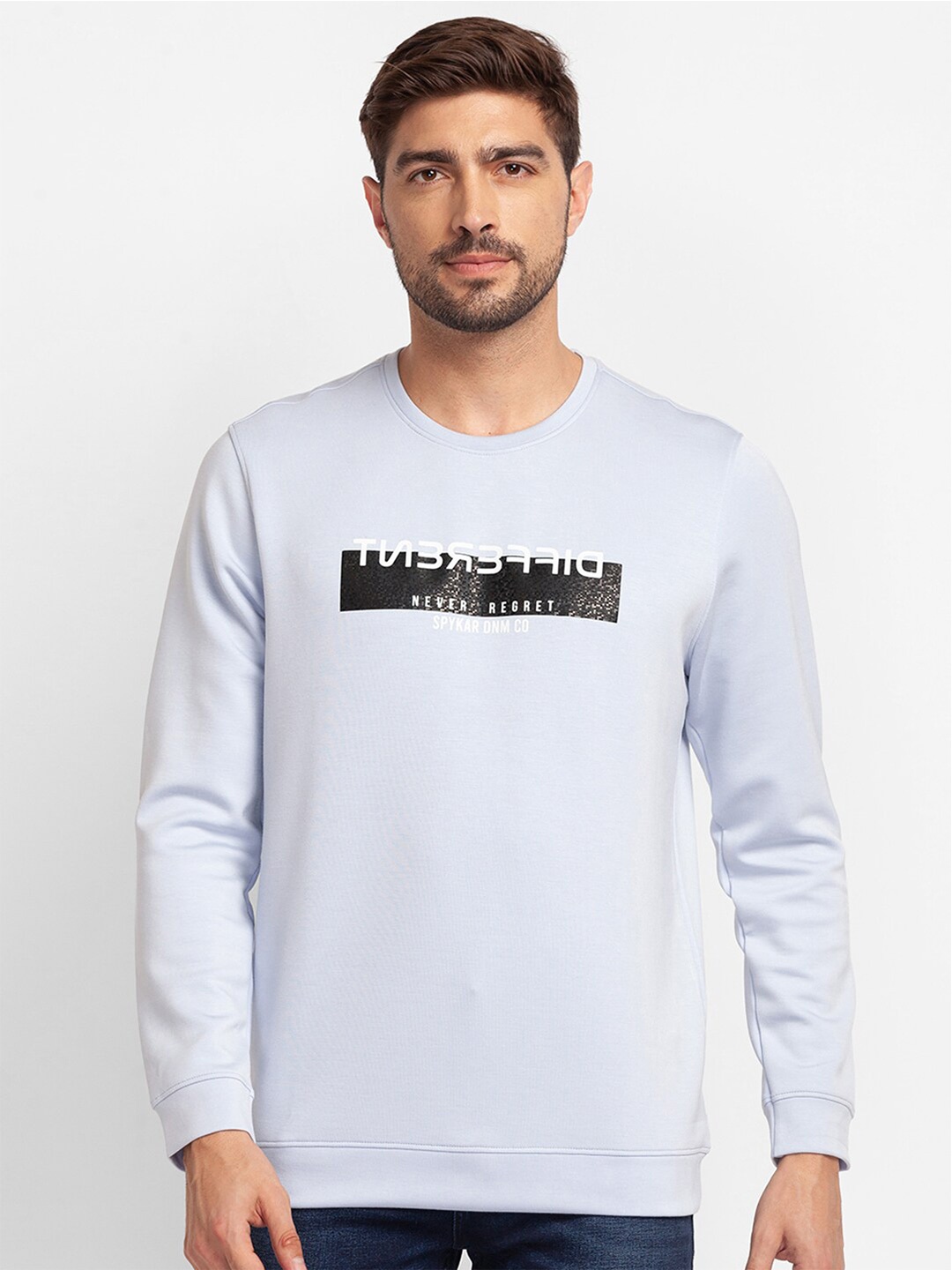 

SPYKAR Men Blue Printed Sweatshirt