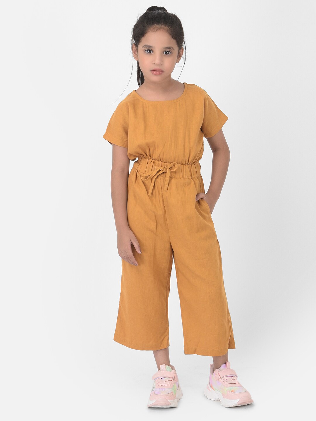 

Crimsoune Club Girls Mustard Capri Jumpsuit