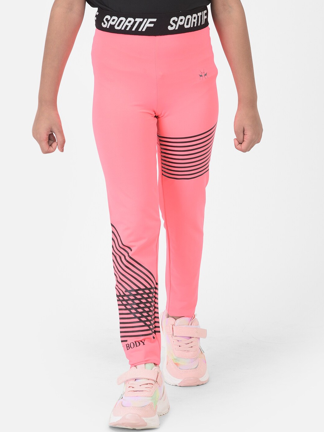 

Crimsoune Club Girls Pink Printed Track Pant