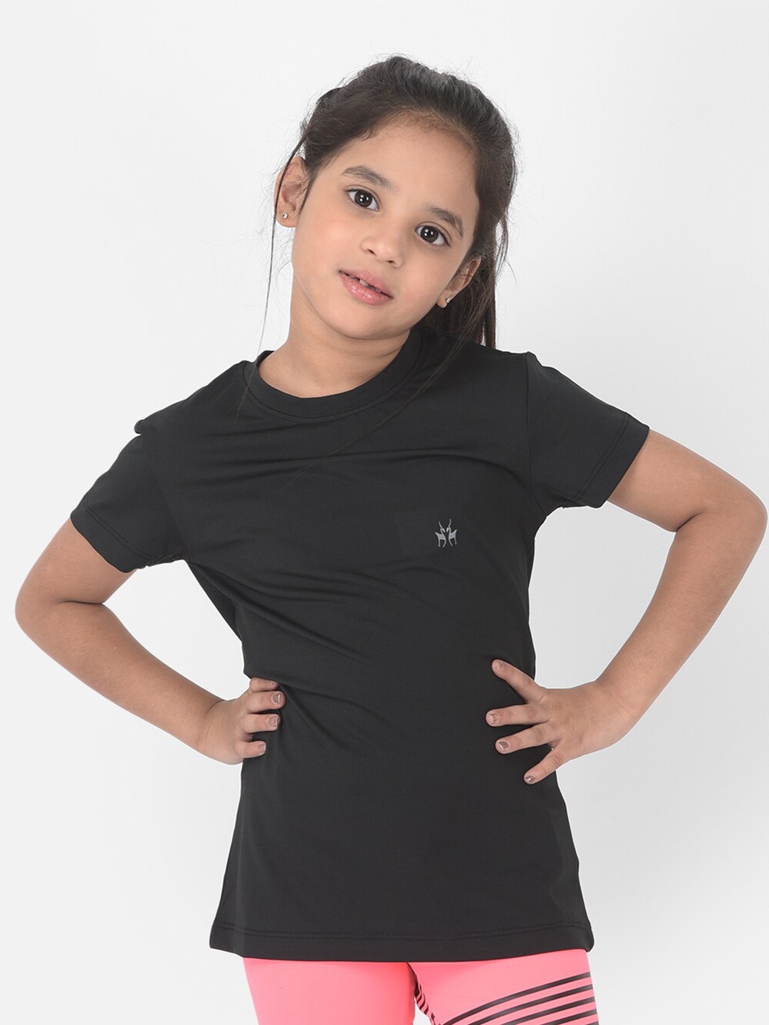 

Crimsoune Club Girls Black Slim Fit T-shirt