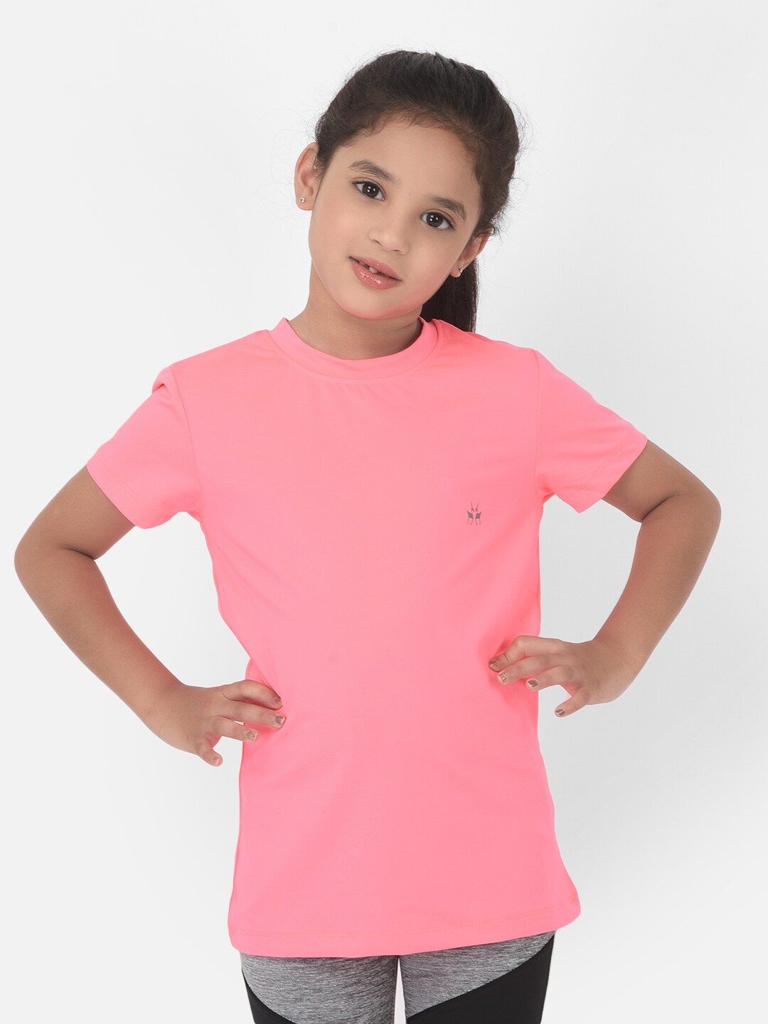 

Crimsoune Club Girls Pink Slim Fit T-shirt