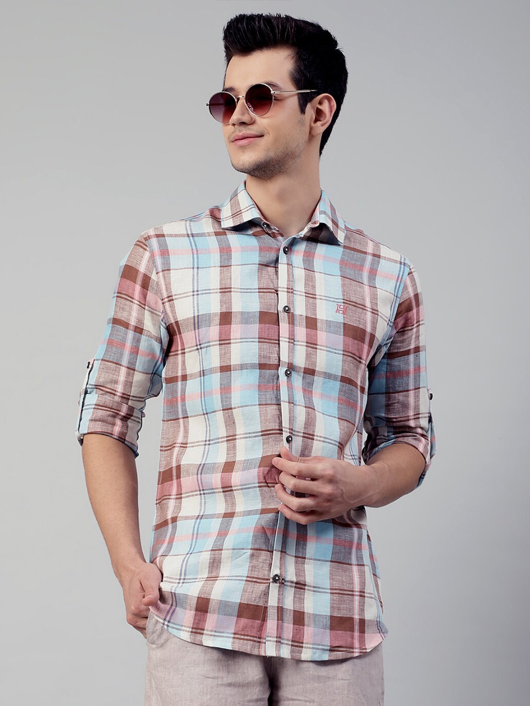 

HARSAM Men Multicoloured Tartan Checks Checked Casual Shirt, Multi