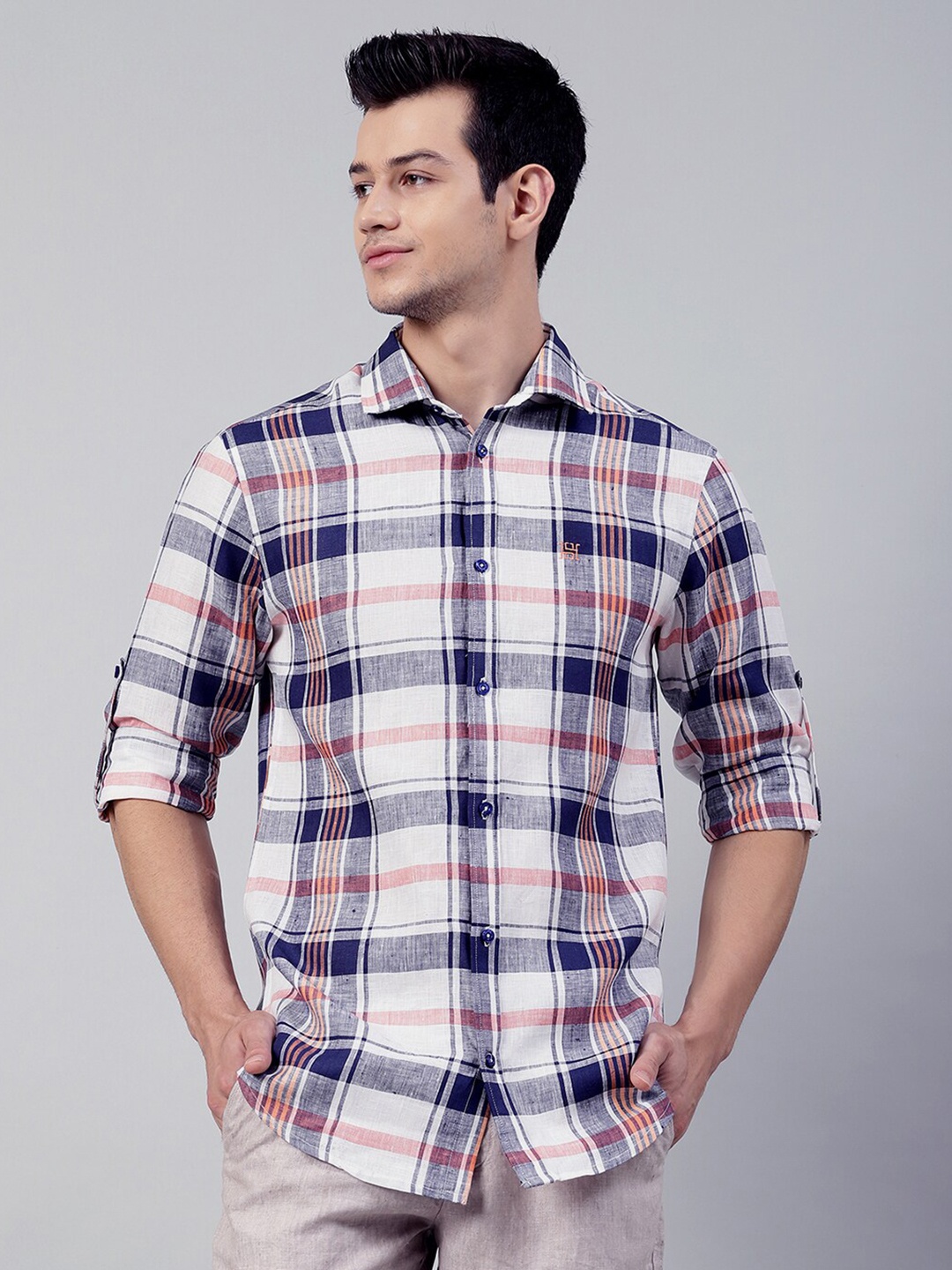 

HARSAM Men Multicoloured Tartan Checks Checked Casual Shirt, Multi