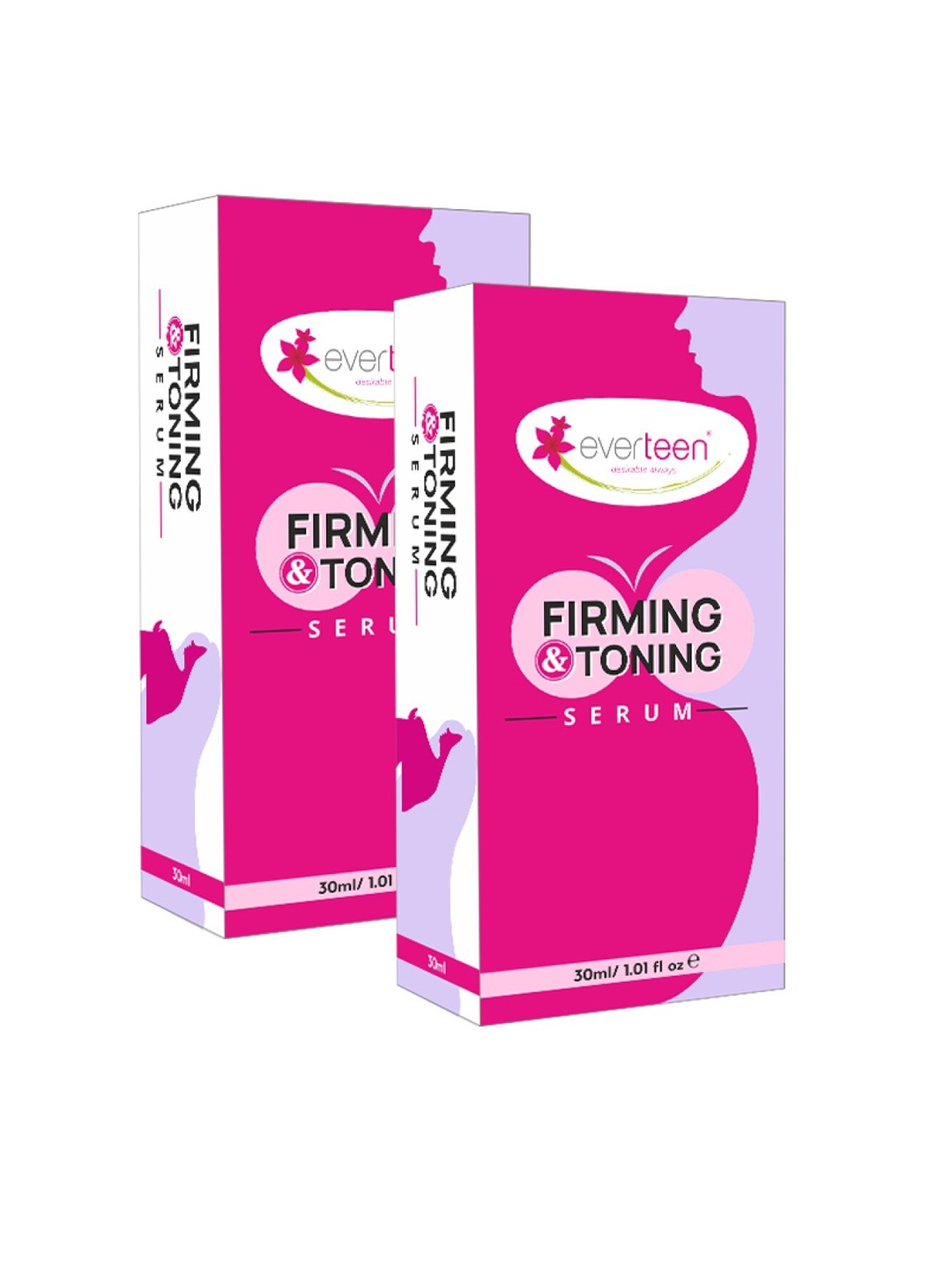 

everteen Pack of 2 Breast Firming and Toning Serum 30ml Each, Pink