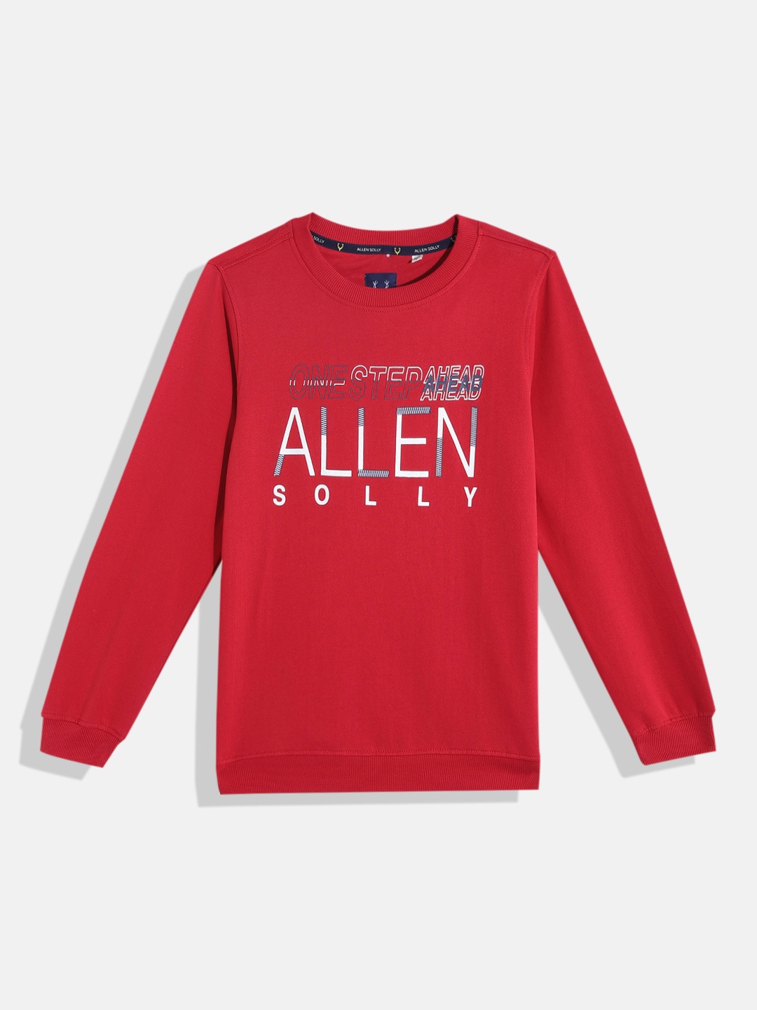 

Allen Solly Junior Boys Red & White Brand Logo Printed Cotton Sweatshirt