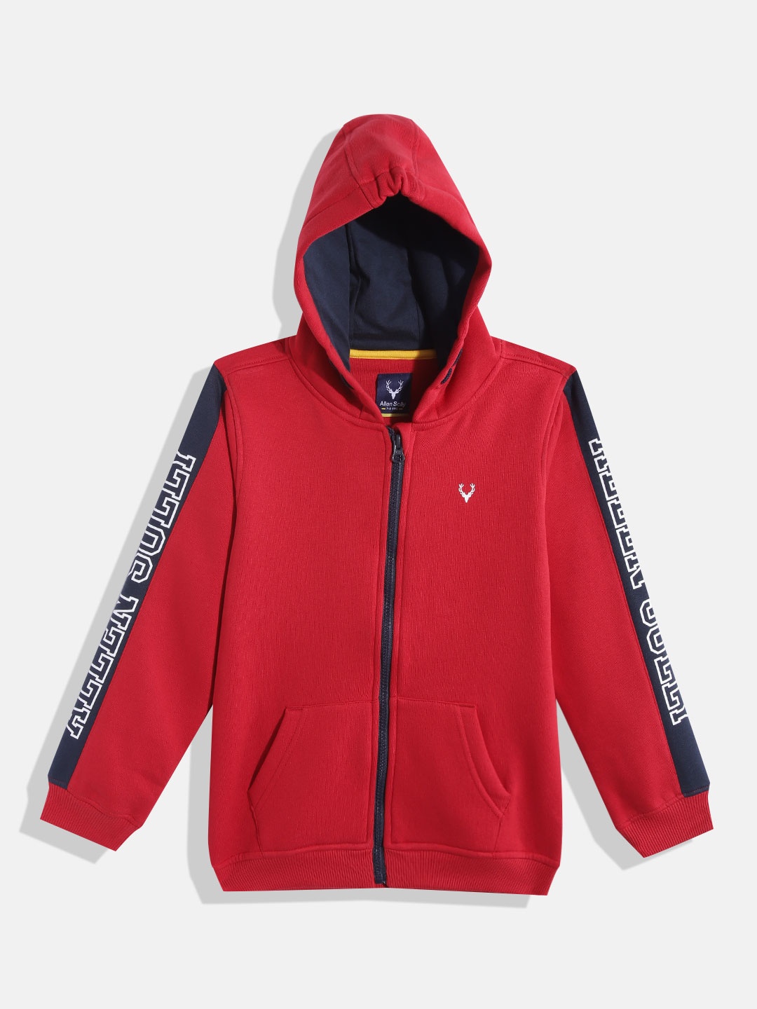 

Allen Solly Junior Boys Red Solid Hooded Sweatshirt