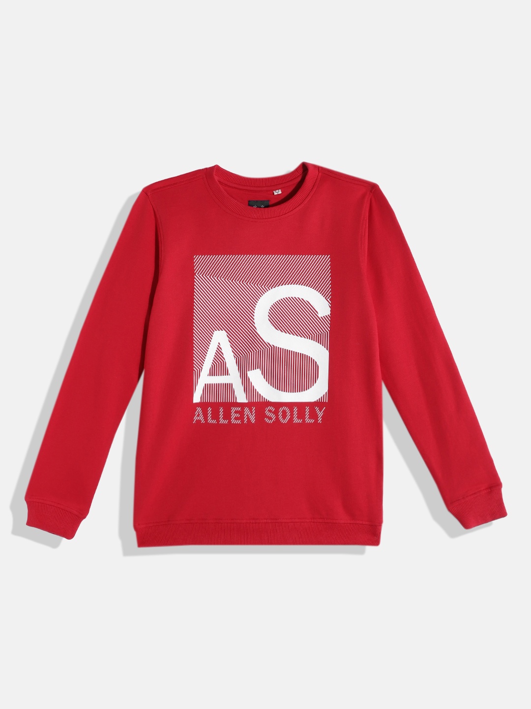 

Allen Solly Junior Boys Red & White Brand Logo Print Pure Cotton Sweatshirt