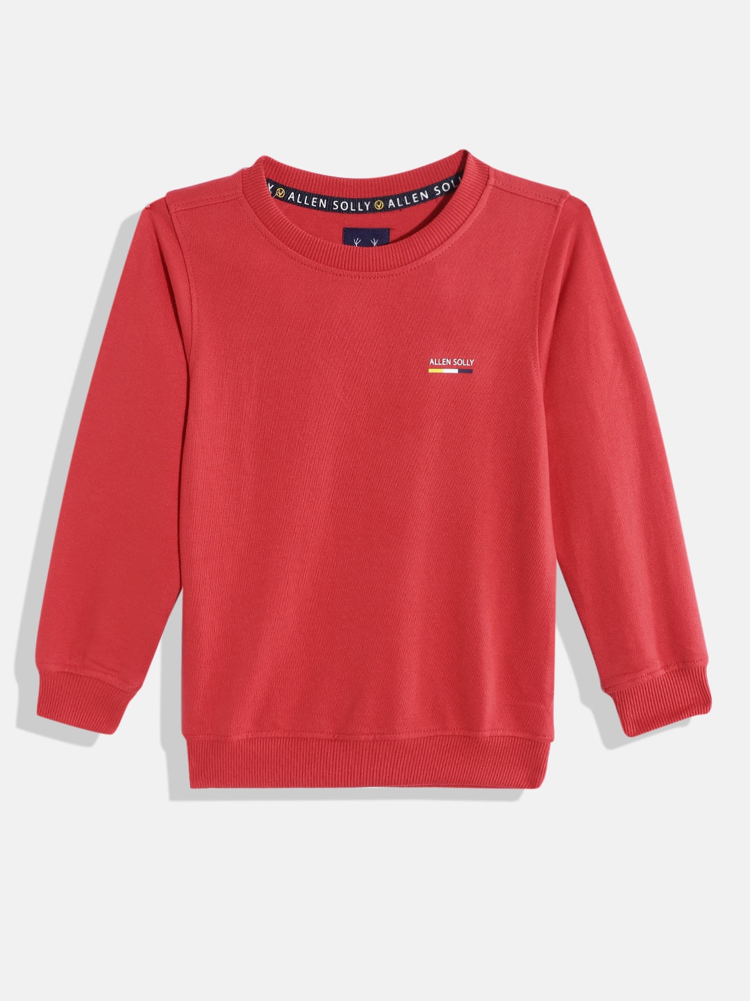 

Allen Solly Junior Boys Red Solid Round Neck Sweatshirt