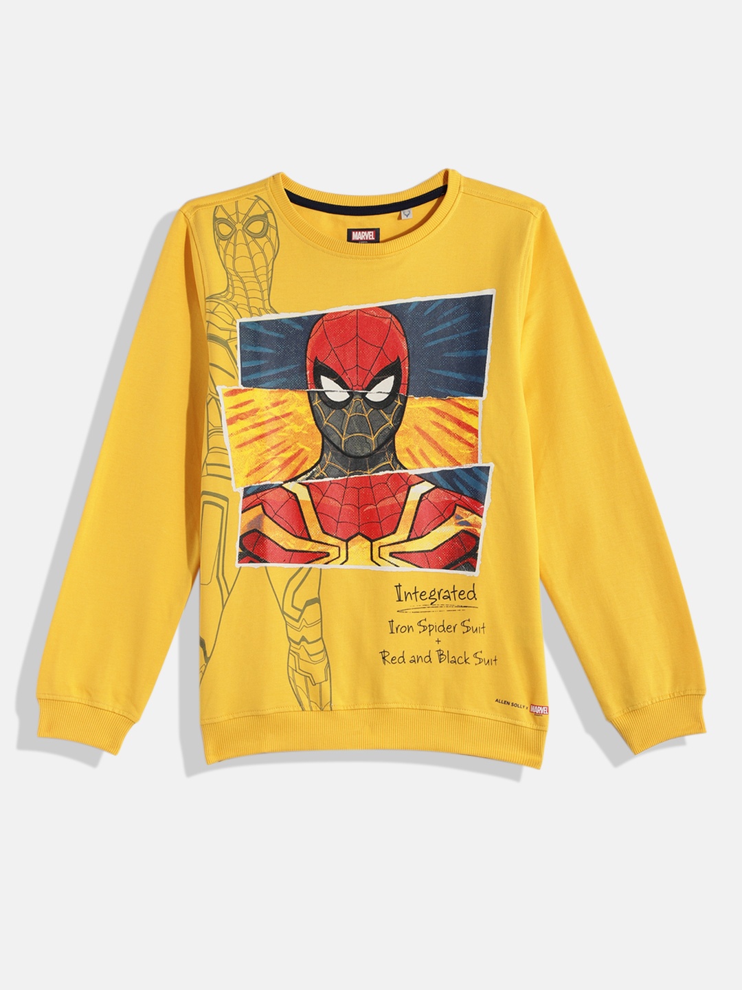 

Allen Solly Junior Boys Yellow Spiderman Printed Pure Cotton Sweatshirt