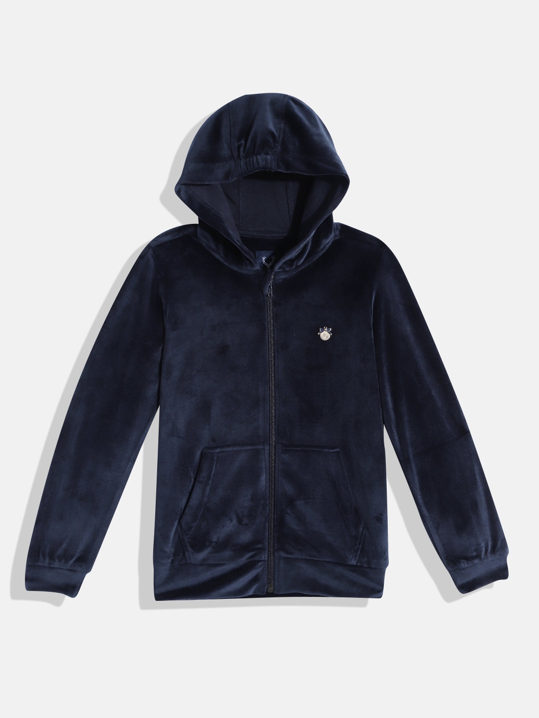 

Allen Solly Junior Girls Navy Blue Solid Pure Cotton Hooded Sweatshirt