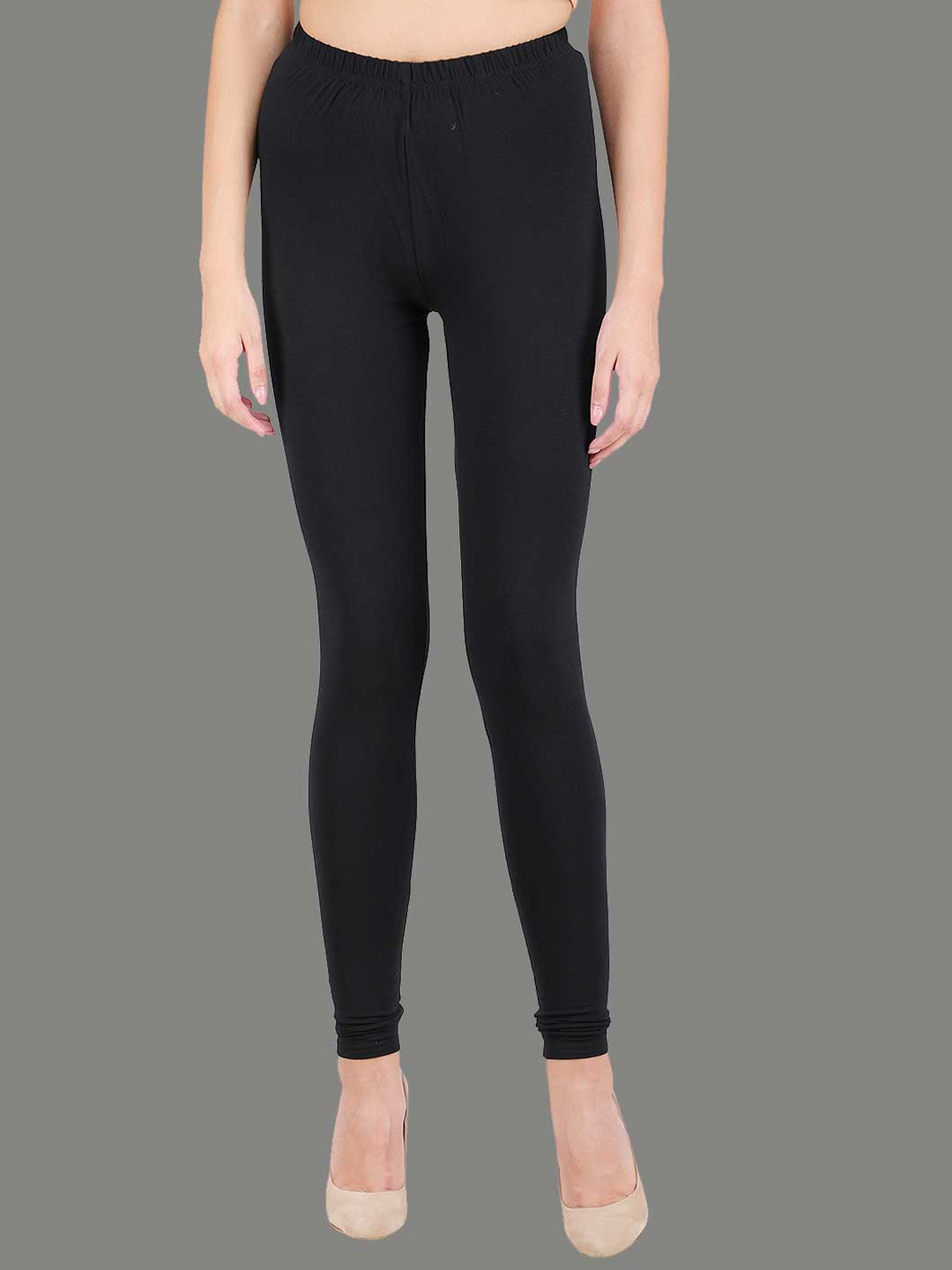 

SPIFFY Women Black Solid Ankle Length Cotton Leggings