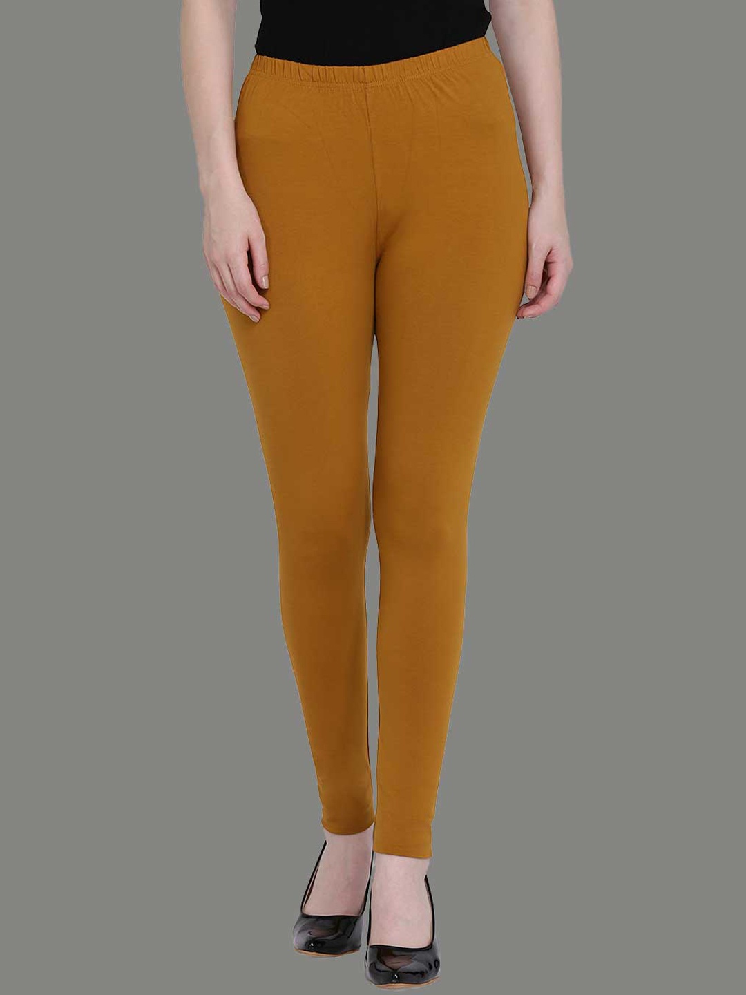 

SPIFFY Women Mustard Yellow Solid Ankle-Length Leggings