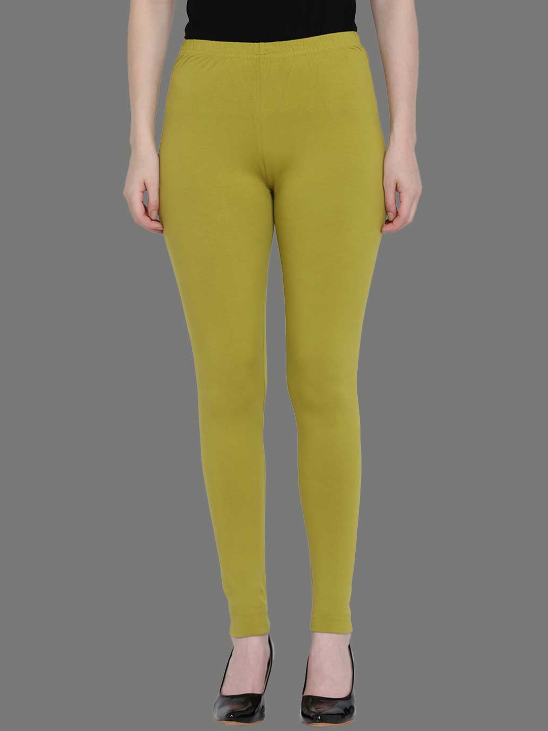 

SPIFFY Women Olive-Green Solid Ankle-Length Leggings