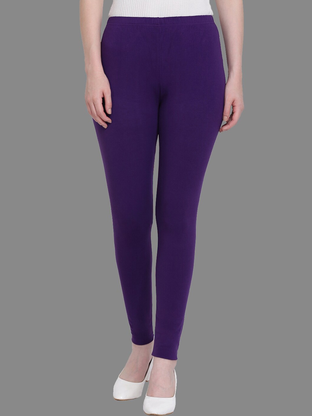 

SPIFFY Women Purple Solid Cotton Ankle Length Leggings