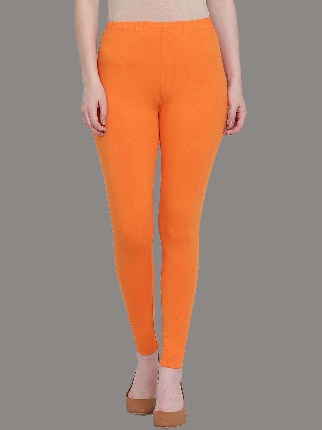 

SPIFFY Women Orange Solid Ankle Length Leggings