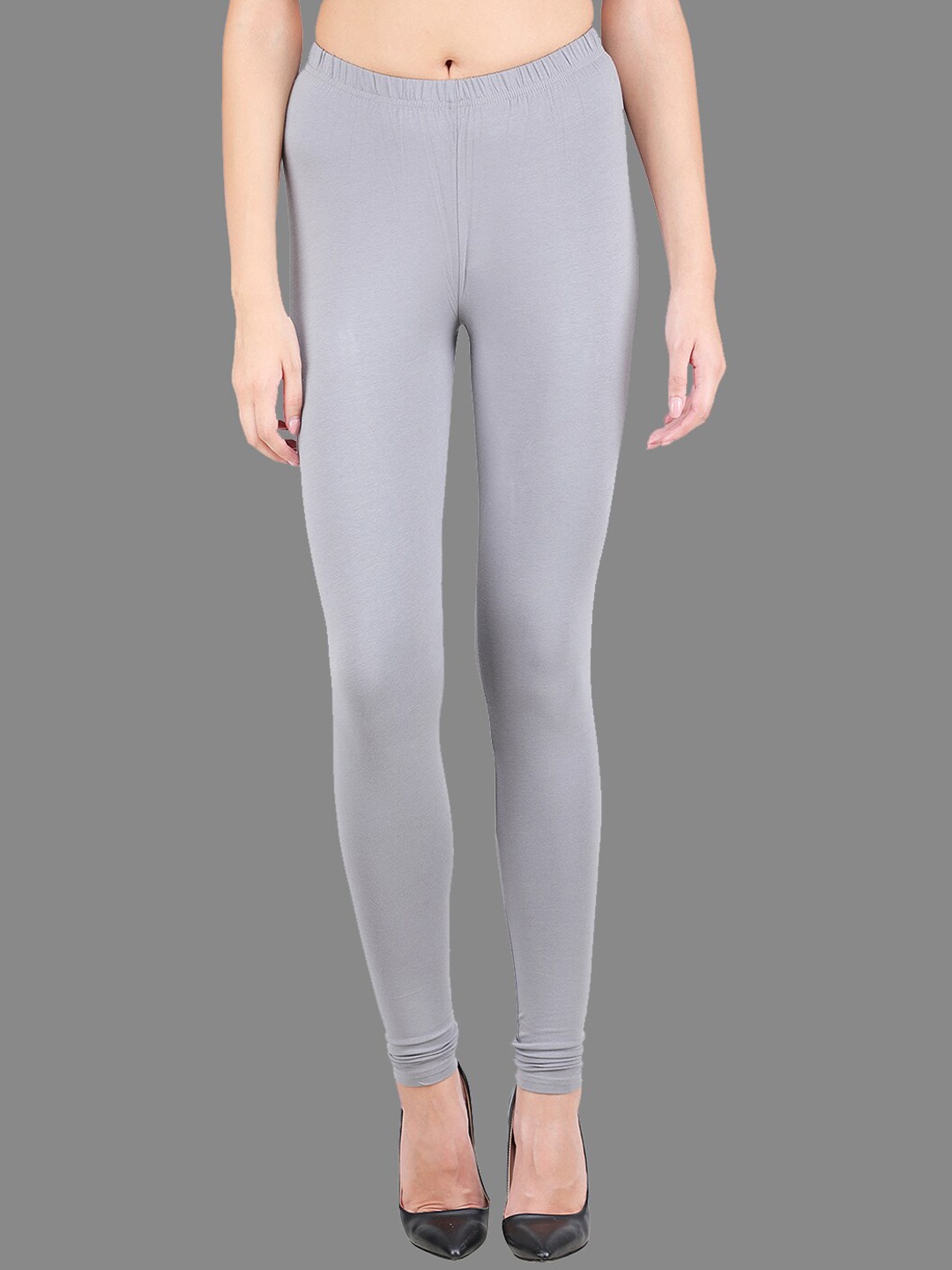 

SPIFFY Women Grey Solid Cotton Ankle Length Leggings