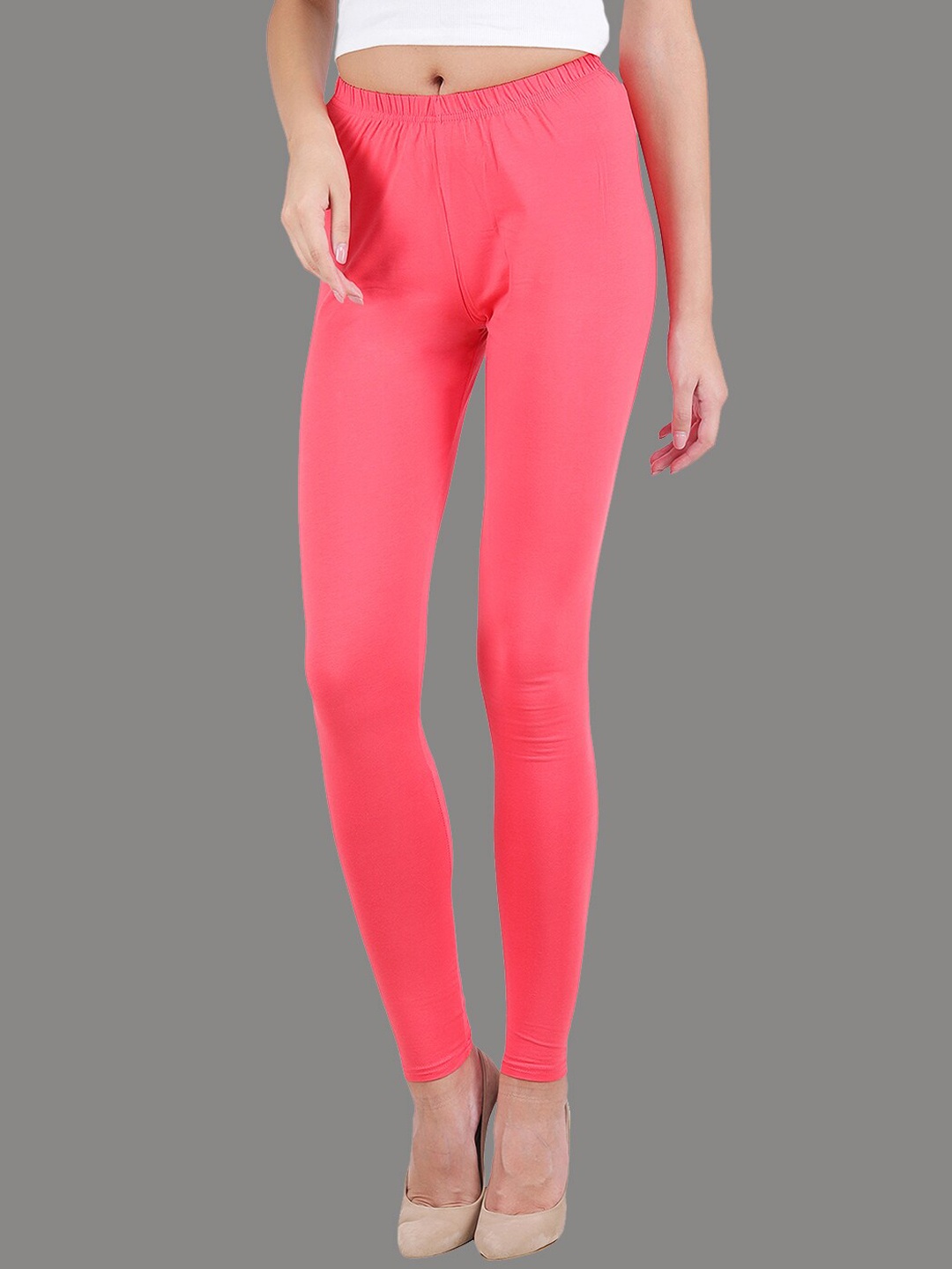 

SPIFFY Women Pink Solid Ankle-Length Leggings