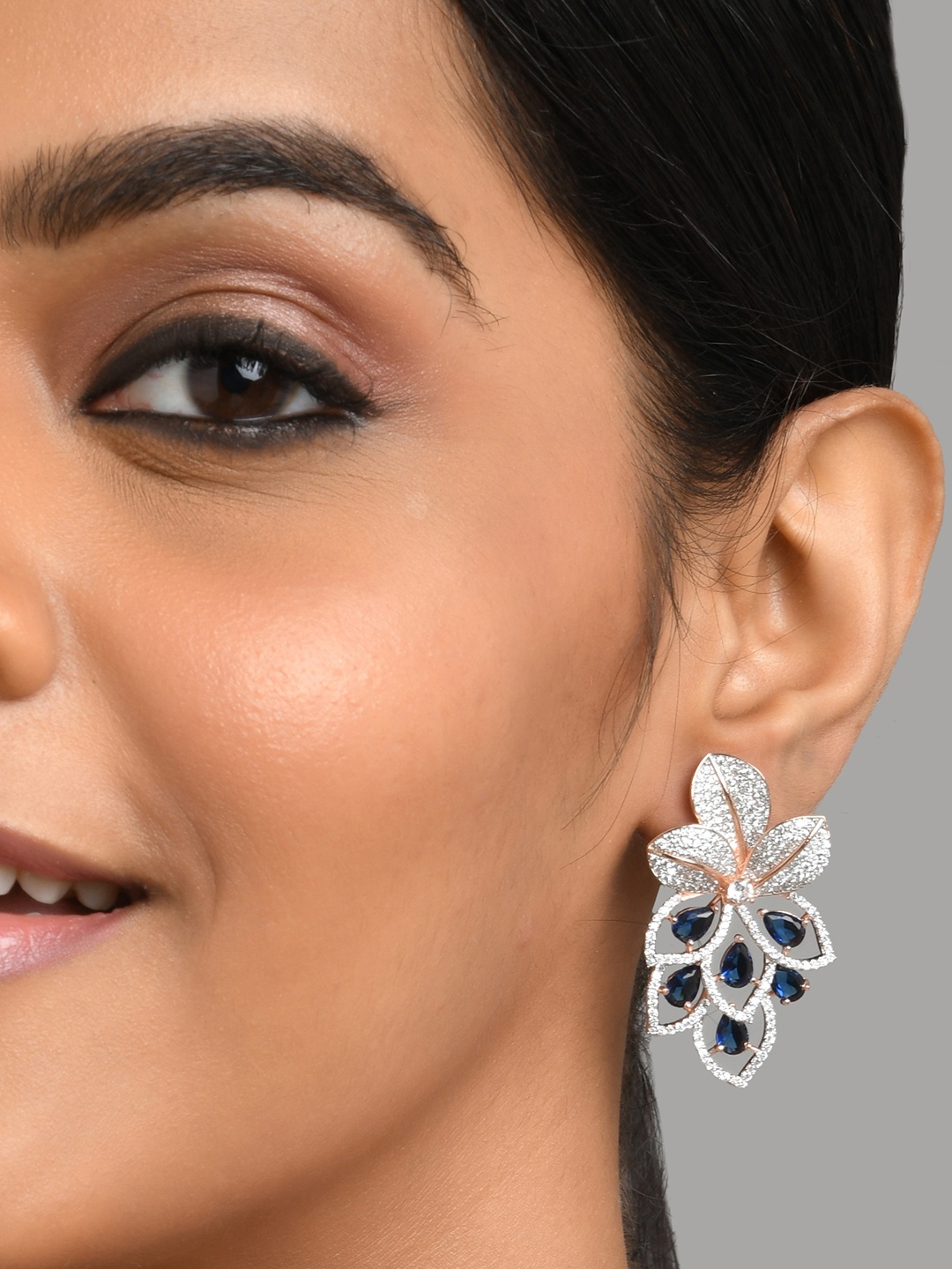 

Fida Rose Gold Floral Drop Earrings