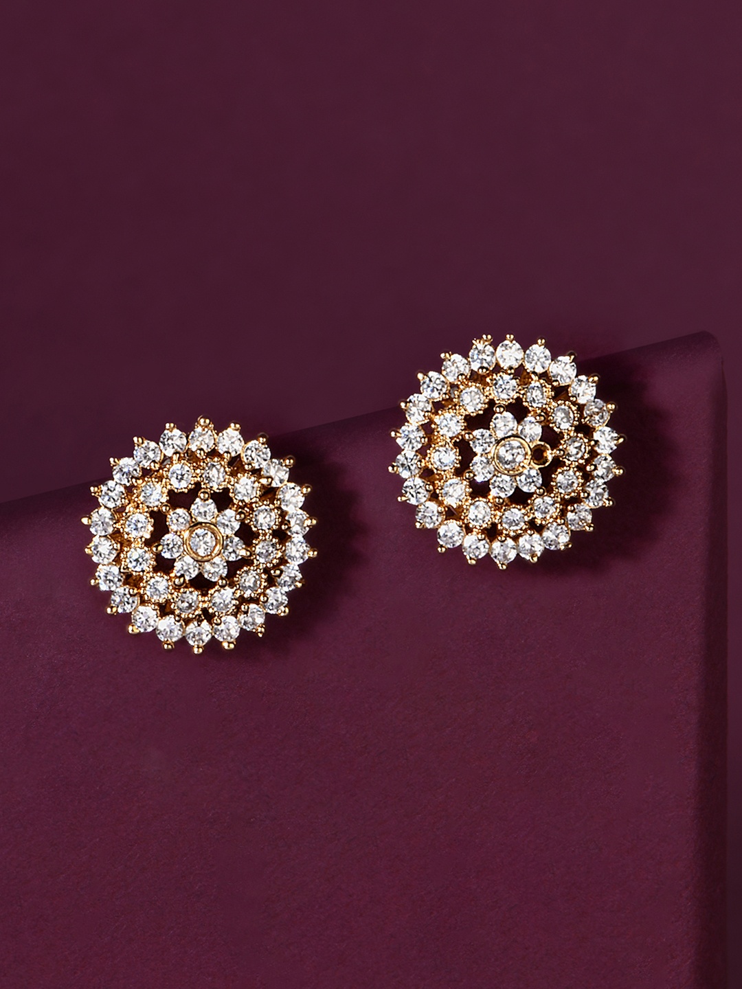 

Fida Gold-Toned Floral Studs Earrings