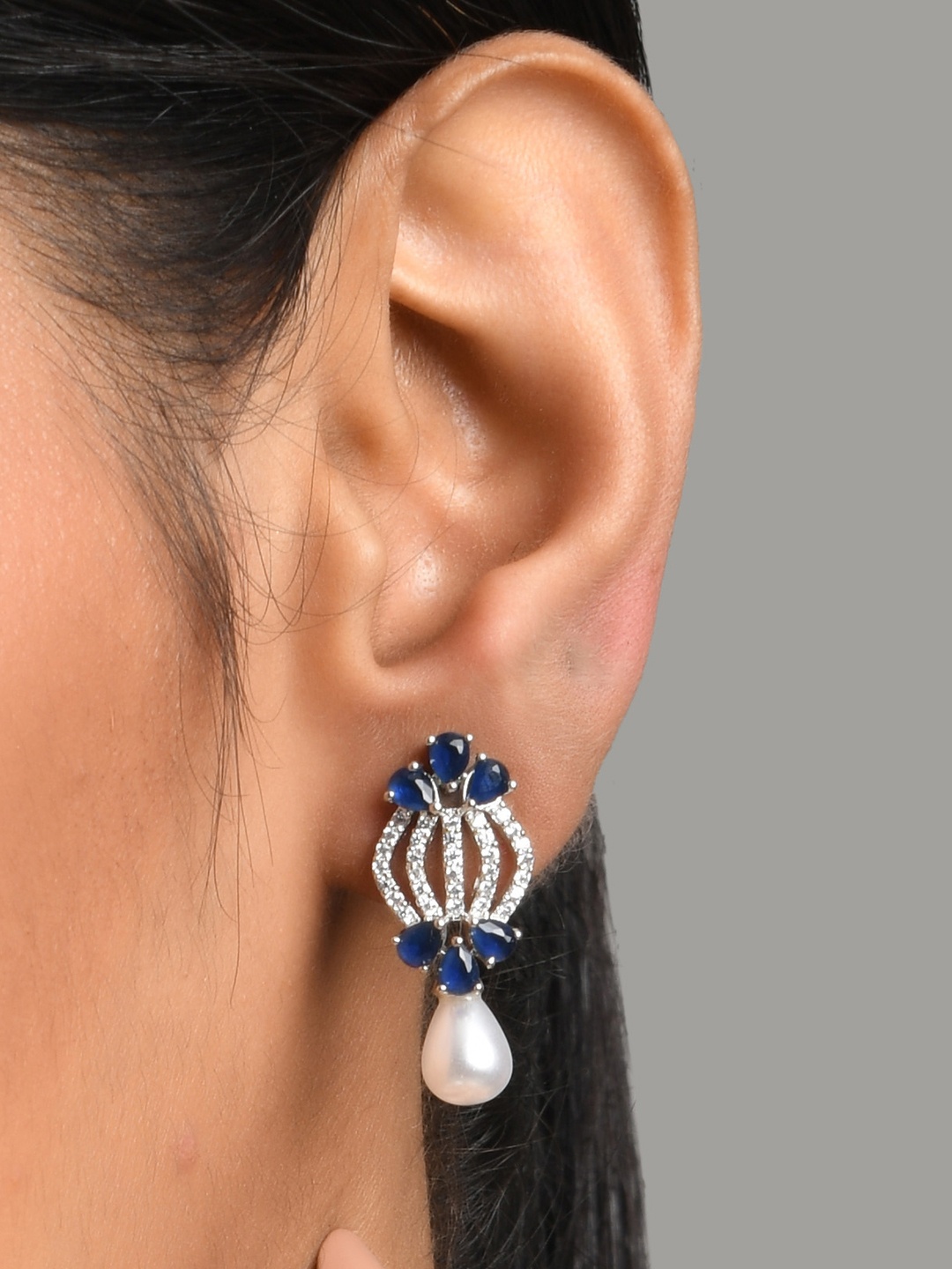 

Fida Blue Contemporary Drop Earrings