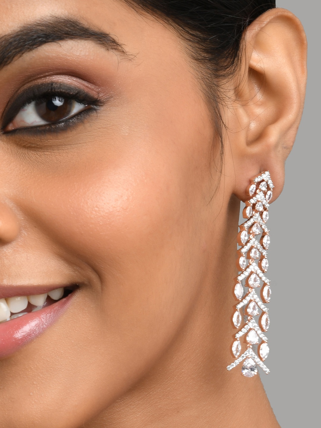 

Fida Rose Gold Contemporary Half Hoop Earrings