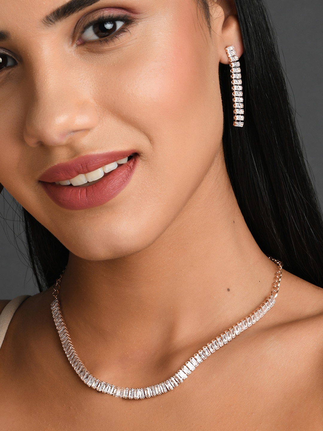 

Fida Gold-Plated White AD-Studded Jewellery Set