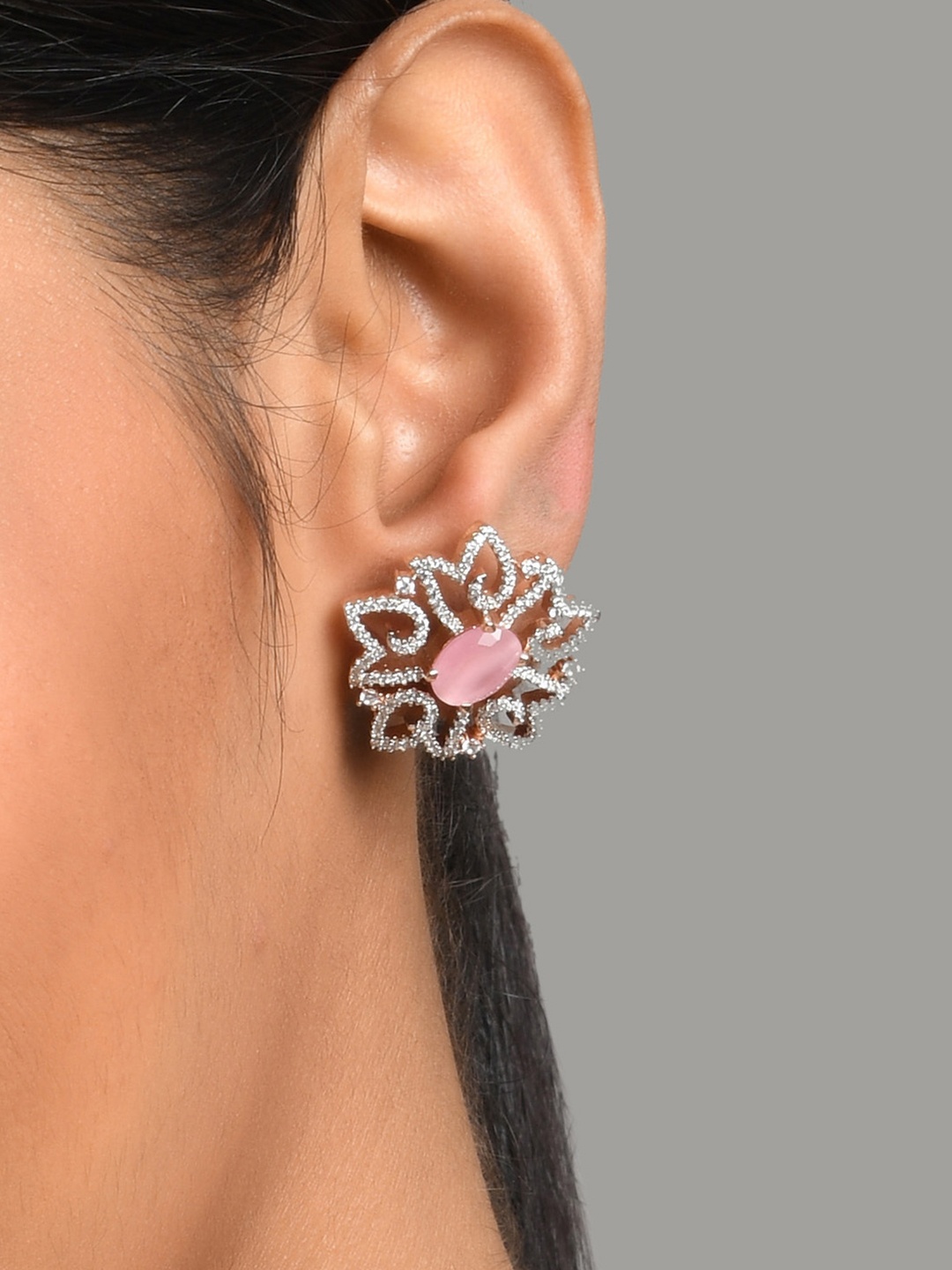 

Fida Pink Floral Studs Earrings
