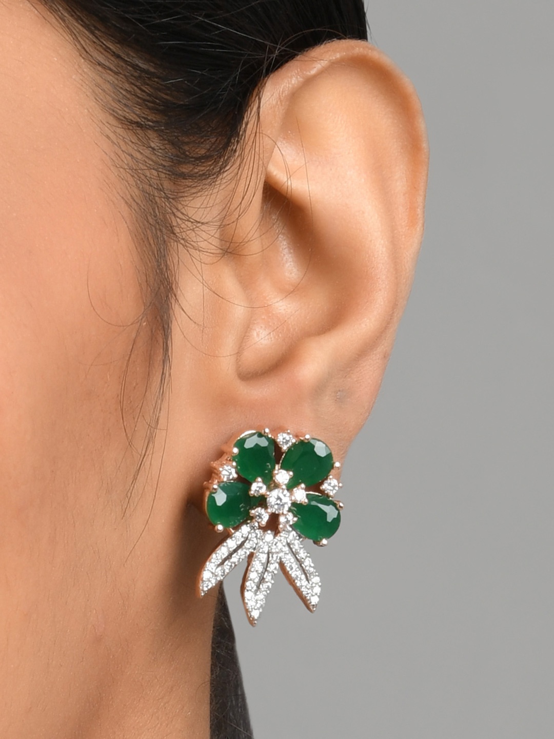 

Fida Rose Gold Floral Studs Earrings
