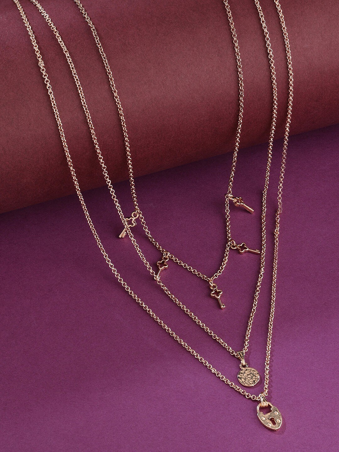 

AMI White Gold-Plated Layered Chain