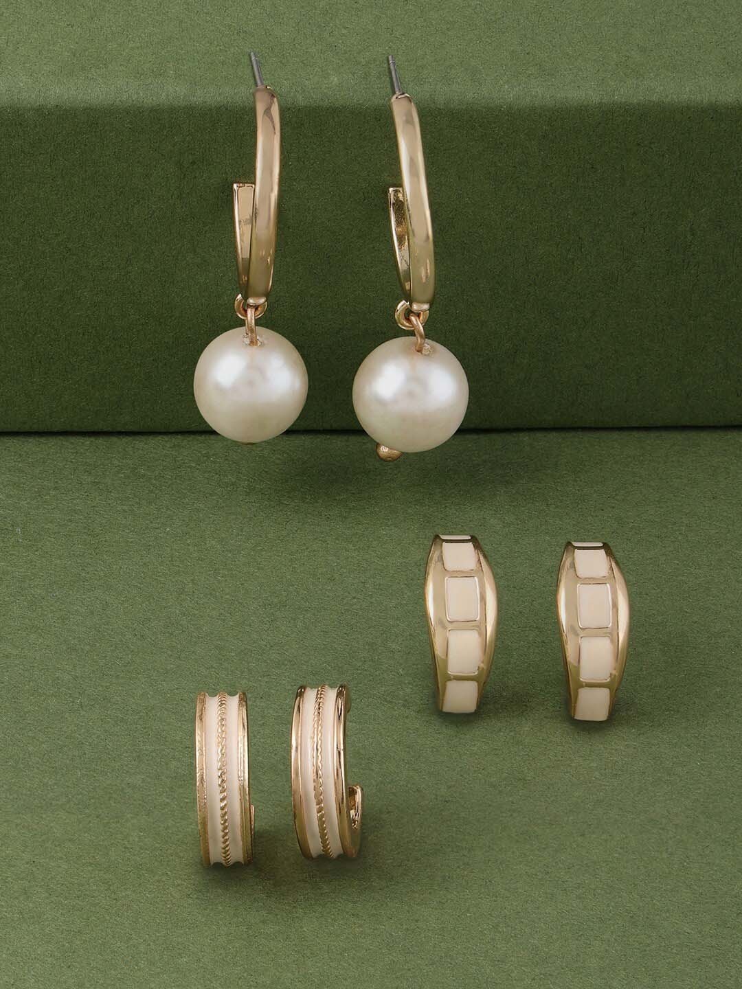 

AMI Gold-Toned Contemporary Half Hoop Earrings
