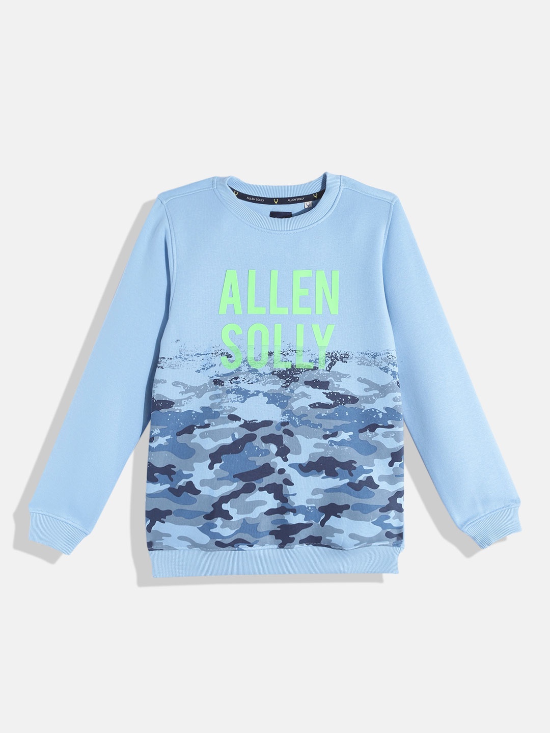 

Allen Solly Junior Boys Blue Camouflage & Brand Logo Print Sweatshirt