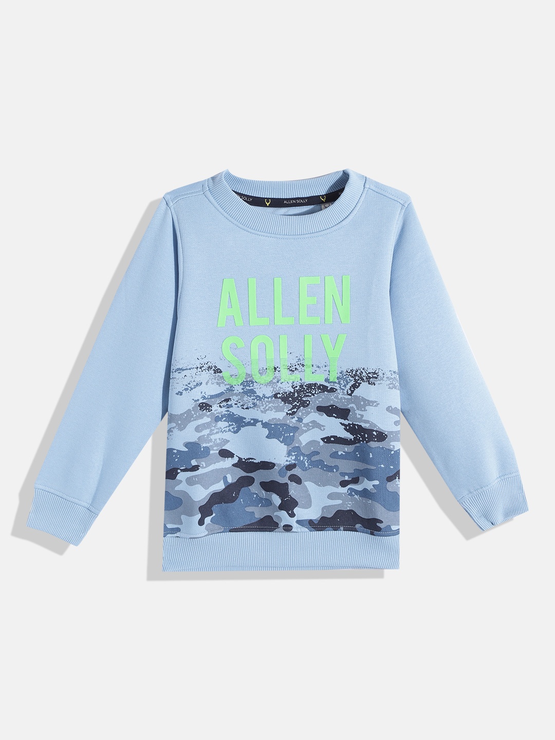 

Allen Solly Junior Boys Blue Brand Logo & Abstract Printed Sweatshirt