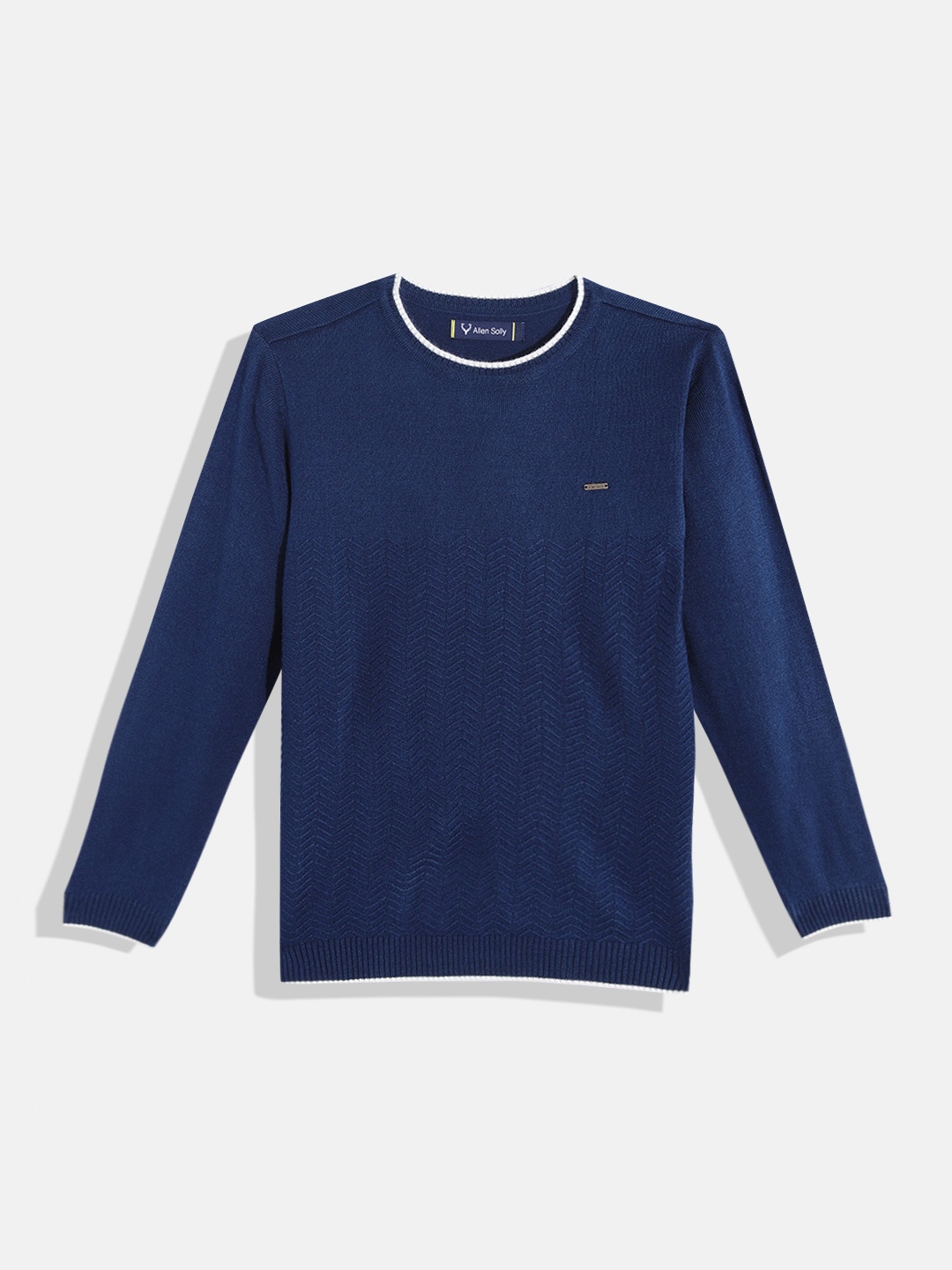 

Allen Solly Junior Boys Navy Blue Chevron Patterned Pullover