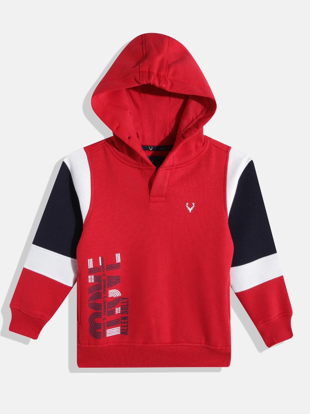 

Allen Solly Junior Boys Printed Detail Hooded Sweatshirt, Red